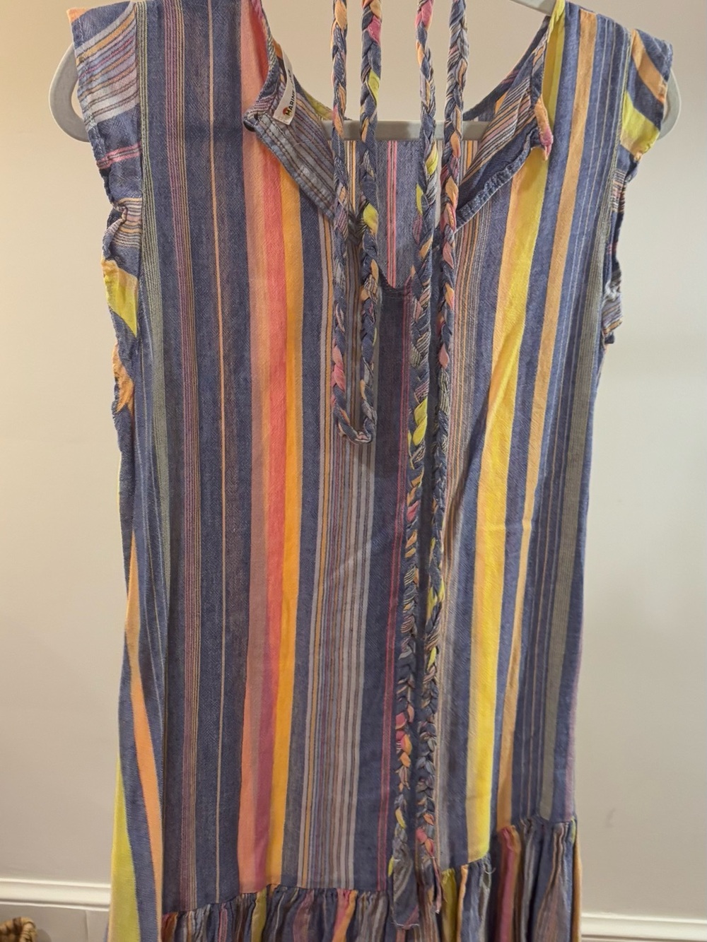 Marine Layer Multicolor Striped Tie-Front Maxi Tunic